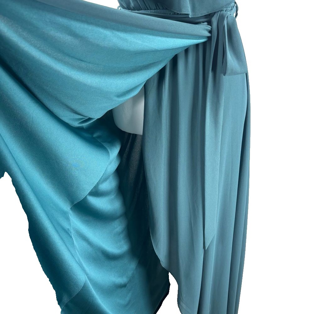 Baltic Born Wrap Maxi Dress Flowy Elegant Formal Wedding Party XL Teal Sea‎ Blue - Picture 5 of 9